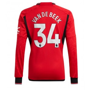 Manchester United Donny van de Beek #34 Hemmatröja 2023-24 Långärmad
